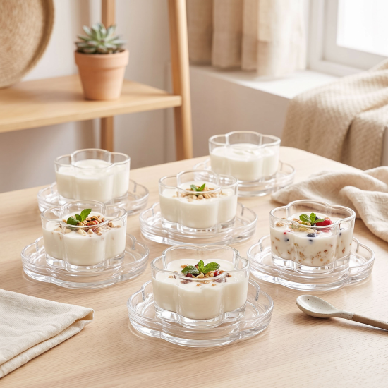 Glass Bowls And Saucer 6 Pcs